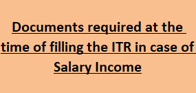 checklist for salary ITR